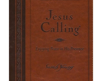 PERSONALIZED *** Jesus Calling: Enjoying Peace in His Presence. Sarah Young. Brown, Large Print. *** Custom Name Imprinting