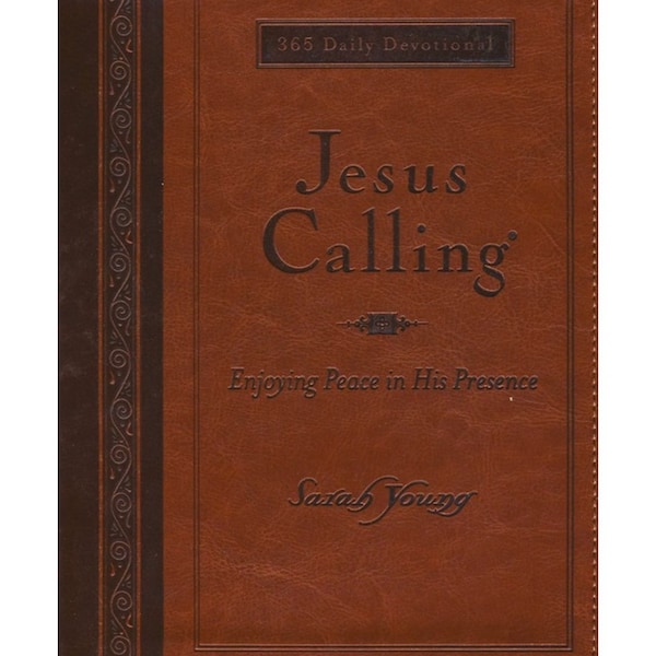 PERSONALIZED *** Jesus Calling: Enjoying Peace in His Presence. Sarah Young. Brown, Large Print. *** Custom Name Imprinting