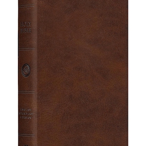 ♥ PERSONALISIERT ♥ ESV Großdruck-Bibel, weiche Leder-optik, tiefbraun. _**Individueller Namensdruck.**