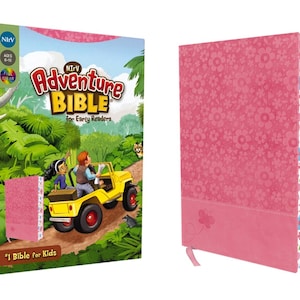 PERSONALIZED ** NIrV - Abenteuer Bibel für Frühleser - Leathersoft - Pink ** Individueller Namensaufdruck