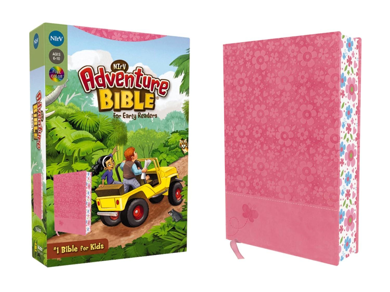 PERSONALIZED *** NIrV - Adventure Bible for Early Readers - Leathersoft - Pink *** Custom Name Imprint