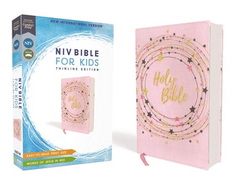 PERSONALIZED *** NIV Bible for Kids - Pink/Gold - Red Letter Edition *** Custom Name Imprint