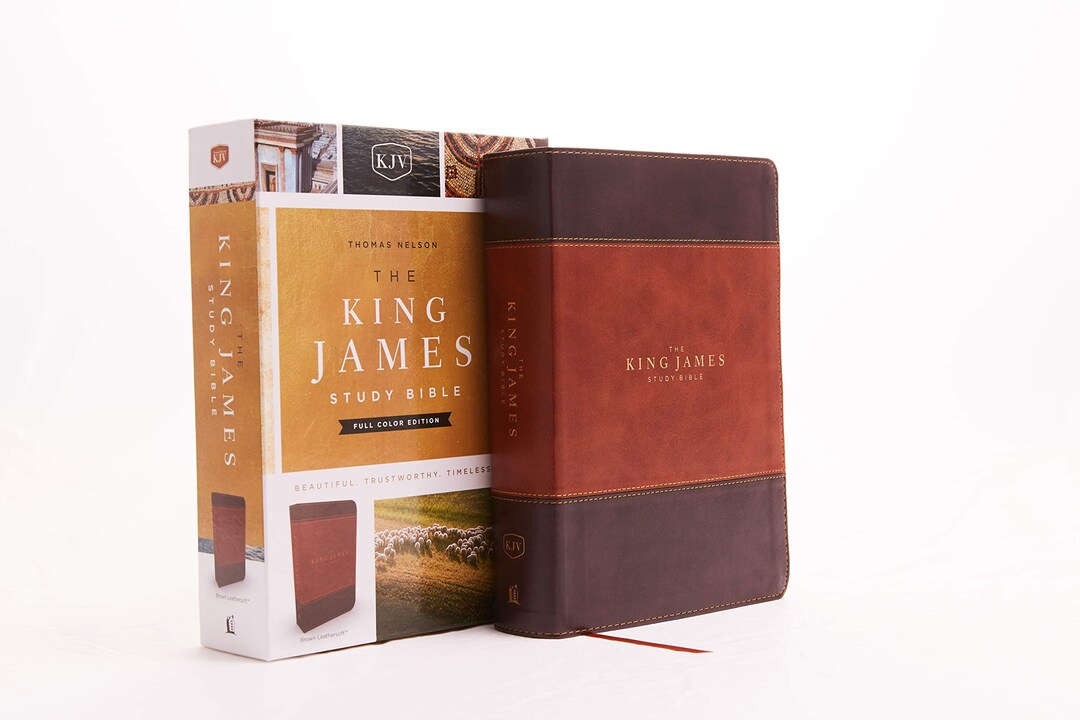 PERSONALIZED *** KJV, the King James Study Bible, Leathersoft, Brown