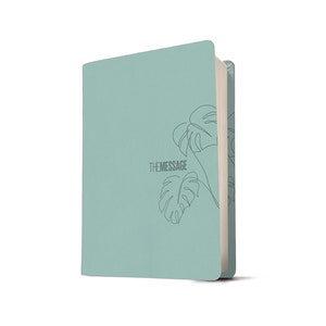 PERSONALIZED *** The Message Large-Print Deluxe Gift Bible - Soft Leather-look - Teal *** Custom Name Imprint