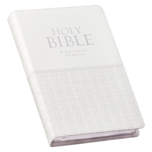 PERSONALIZADO *** KJV Santa Biblia, Cuero sintético blanco. Índice de páginas *** Nombre personalizado Impresión