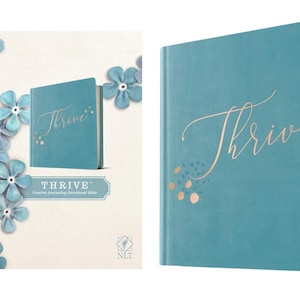 PERSONALIZED *** NLT THRIVE Creative Journaling Devotional Bible - Soft Leather-look Teal over Hardcover ** Custom Name Imprint