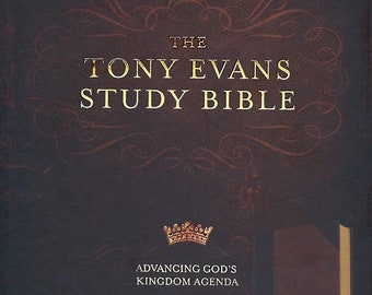 PERSONALIZED *** CSB Tony Evans Study Bible - Black/Brown - LeatherTouch - Indexed. *** Custom Name Imprint