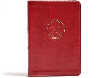 PERSONALIZED *** Marine,  CSB Military Bible. Red LeatherTouch. *** Custom Name Imprint