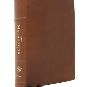 PERSONALIZED ** ESV MacArthur Study Bible - 2nd Edition - Premium Goatskin Leather - Brown ** Custom Name Engraving