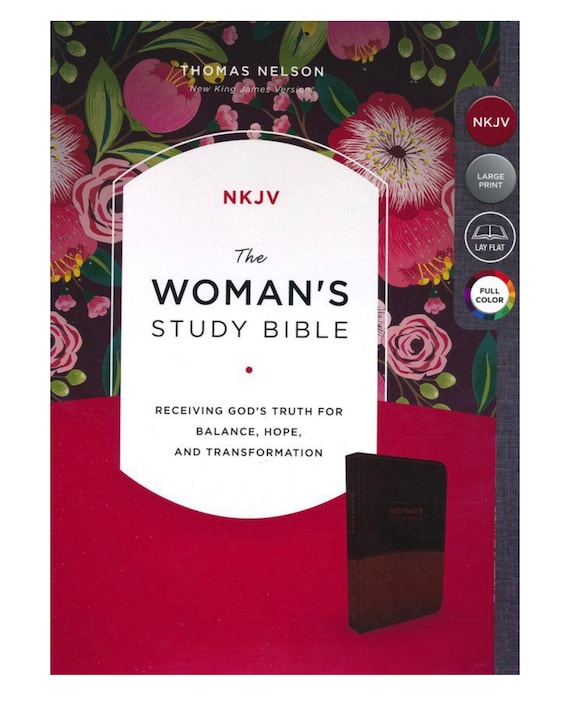 パーソナライズ*** NKJV 女性用聖書研究 - 合成皮革 ブラウン