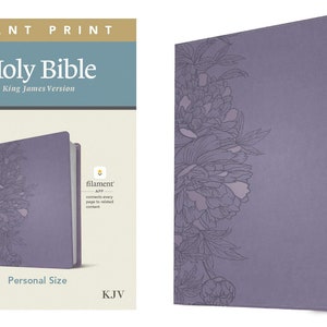 PERSONALIZED ** KJV Giant-Print Personal-Size Bible - Filament Enabled Edition - Soft Leather-look - peony/lavender ** Custom Name Imprint