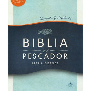 PERSONALIZED *** RVR 1960 Biblia del Pescador letra grande, caoba símil piel *** Custom Name Imprinted