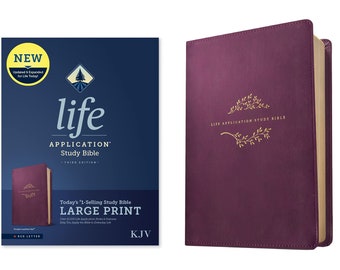 Personalized KJV Large-Print Life Application Study Bible - Purple LeatherLook