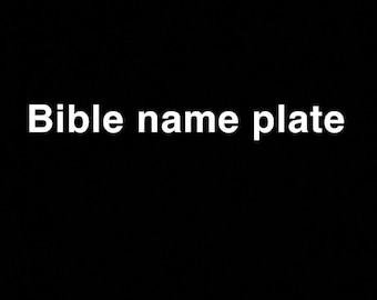 PERSONALIZED *** Bible Name Plate - Silver - Gold *** Custom Name Imprint
