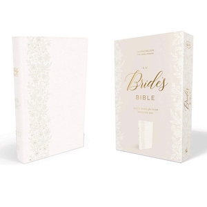 PERSONALIZADO *** KJV, Biblia de la novia, Leathersoft, Blanco, Edición de letras rojas, Impresión cómoda: Santa Biblia *** Impresión de nombre personalizado