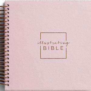 Biblia ilustrada NVI PERSONALIZADA - Rosa - Encuadernación en espiral - Diario *** Impresión de nombre personalizada