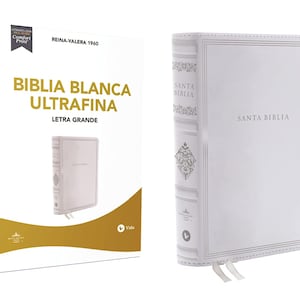 PERSONNALISÉ * Biblia RVR 1960 Letra Gignate - Ultrafina - Piel Imit. Blanc - (RVR 1960 Gros caractères - Ultrafin - Simili cuir, Blanc)
