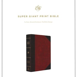 Biblia ESV PERSONALIZADA con letra gigante - Cuero sintético - Marrón/Cordovan *** Grabado de nombre personalizado