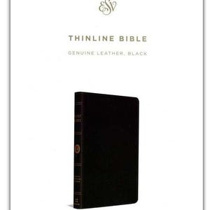 Biblia ESV Thinline PERSONALIZADA *** - Cuero genuino - Negro *** Impresión de nombre personalizada