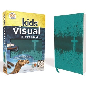 PERSONALIZED *** NIV Kids&#39; Visual Study Bible, Imitation Leather, Teal. *** Custom Name Imprint