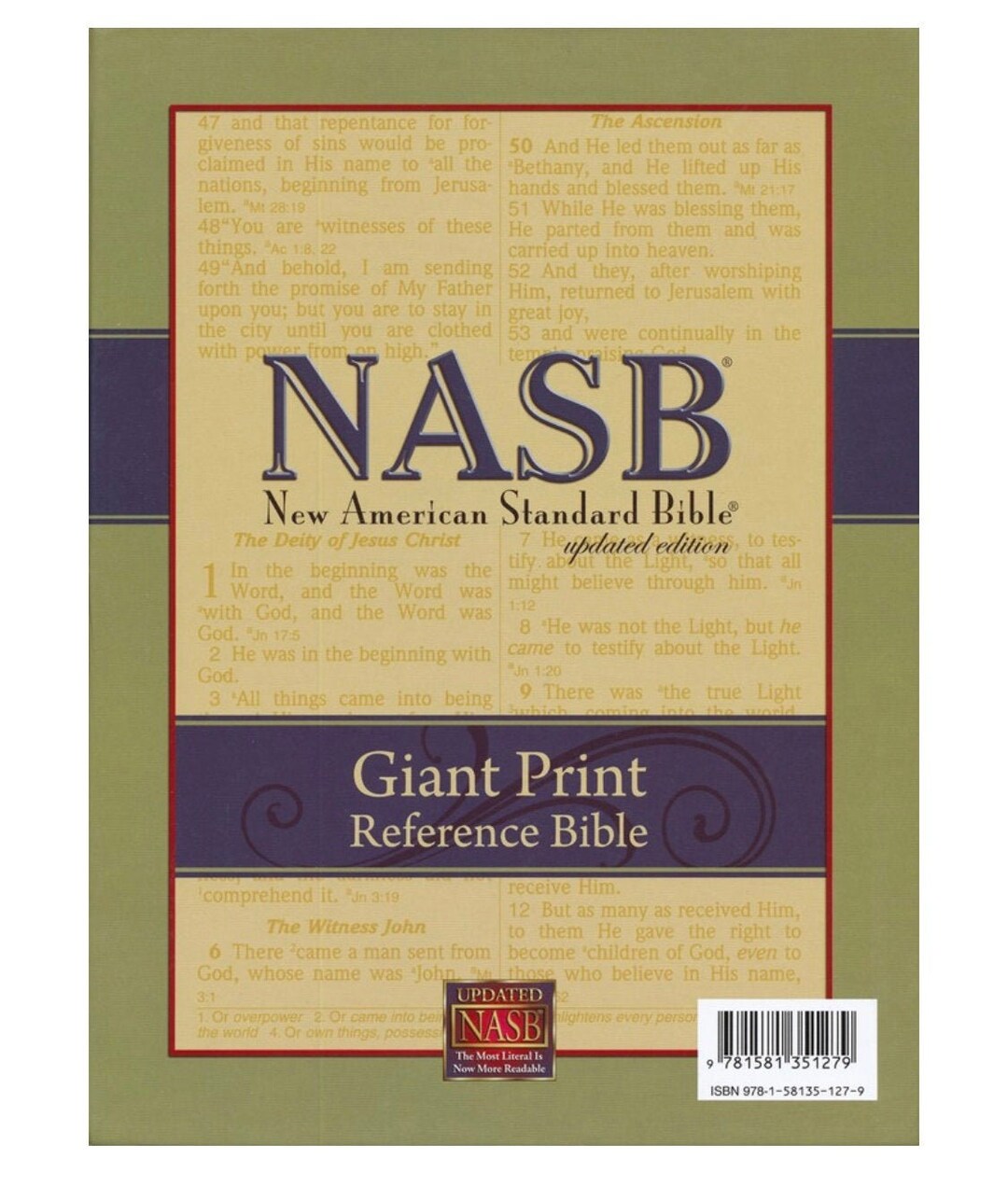 PERSONALIZED NASB Giant-print Reference Bible, Genuine Leather, Black ...