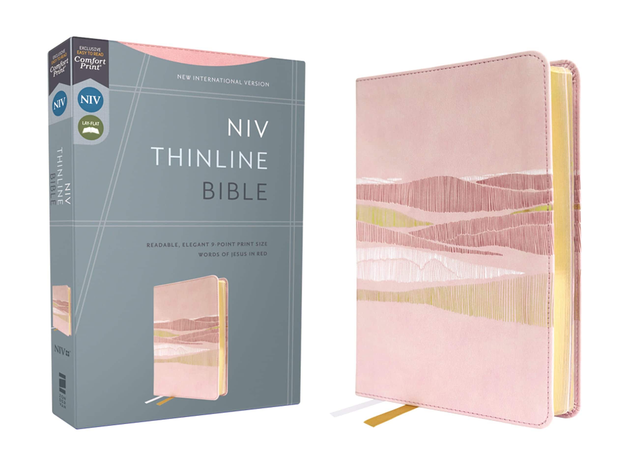 PERSONALIZED *** NIV Thinline Bible - Comfort Print - Soft Leather-look - Pink  *** Custom Name Imprint