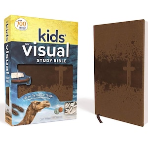 PERSONALIZED *** NIV Kids&#39; Visual Study Bible, Imitation Leather, Brown. *** Custom Name Imprint