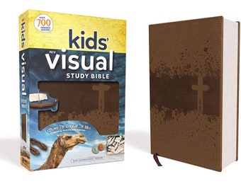 PERSONALIZED *** NIV Kids&#39; Visual Study Bible, Imitation Leather, Brown. *** Custom Name Imprint
