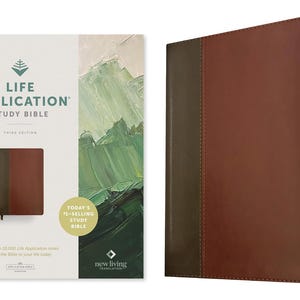PERSONALIZED ***NLT Life Application Study Bible - Third Edition soft leather-look - Brown/Tan *** Custom Name Imprint