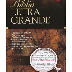 PERSONALIZED *** Biblia RVR 1960 de Letra Grande, Piel Imitada Negra (Large Print Bible, Black Imitation Leather) *** Custom Name Imprinted