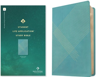 Bibbia di studio personalizzata per studenti in blu turchese - LeatherLike