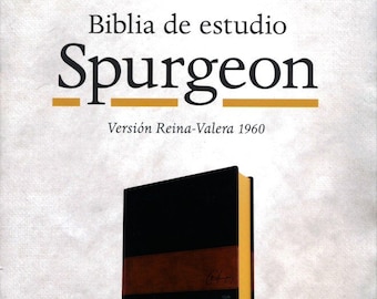 Personalisierte Spurgeon Studienbibel RVR 1960 - Schwarz / Braune Weichleder Optik