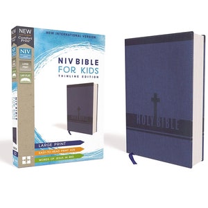 PERSONALIZED *** NIV, Bible for Kids, Leathersoft, Blue, Red Letter Edition, Comfort Print: Thinline Edition. *** Custome Name Imprint