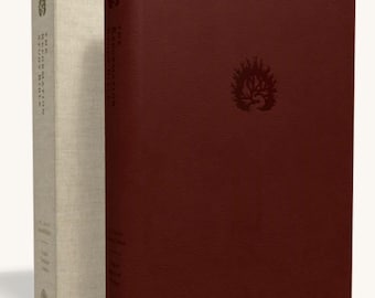 Könnte beinhalten: Ein Hardcover-Buch mit dunkelrotem Ledereinband und passendem Schuber. Das Buchcover zeigt ein geprägtes Emblem und den Titel "The Reformation". Der Schuber ist hellbeige.