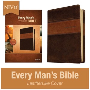 PERSONALIZED *** NIV Every Man&#39;s Bible Heritage Edition - Tutone *** Custom Name Imprint