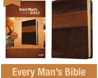 PERSONALIZED *** NIV Every Man&#39;s Bible Heritage Edition - Tutone *** Custom Name Imprint