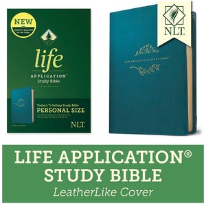 PERSONALIZED *** NLT Life Application Study Bible - Personal Size - Third Edition - Teal Blue *** Custom Name Imprint