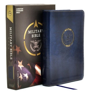 PERSONALIZED *** Air Force,  CSB Military Bible. Royal Blue LeatherTouch. *** Custom Name Imprint
