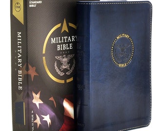 PERSONALIZED *** Air Force,  CSB Military Bible. Royal Blue LeatherTouch. *** Custom Name Imprint