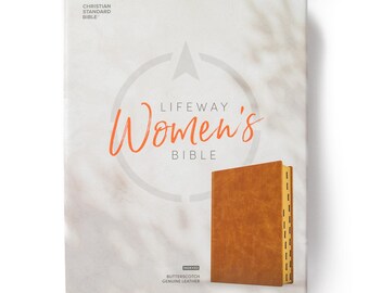 PERSONALIZED ** CSB Lifeway Women's Bible - Genuine Leather - Butterscotch - Indexed ** Custom Name Imprint