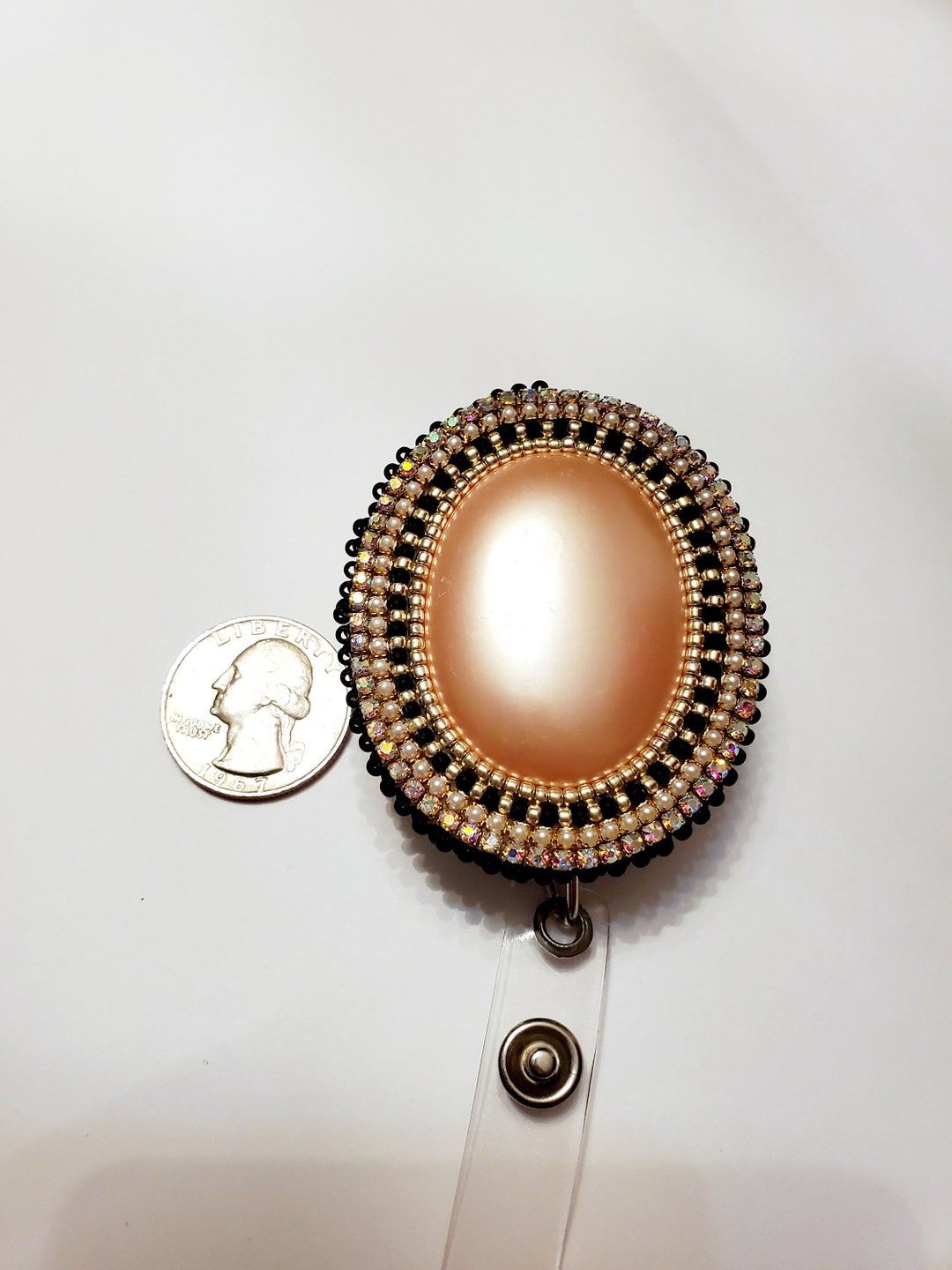 Hand Beaded Badge Reel/native American Badge Reel/badge Etsy