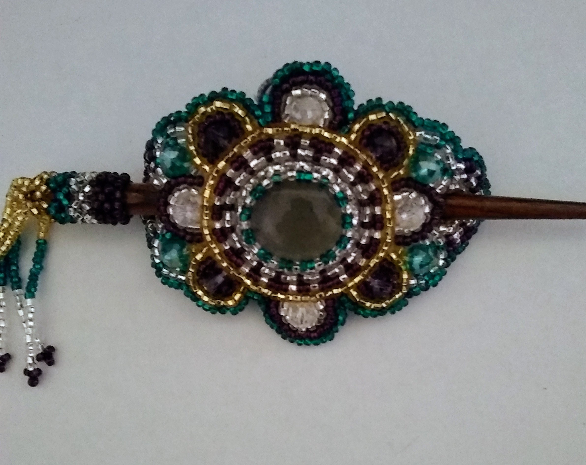 Beautiful Hand Beaded Native American Hair Barrette/Tribal Etsy