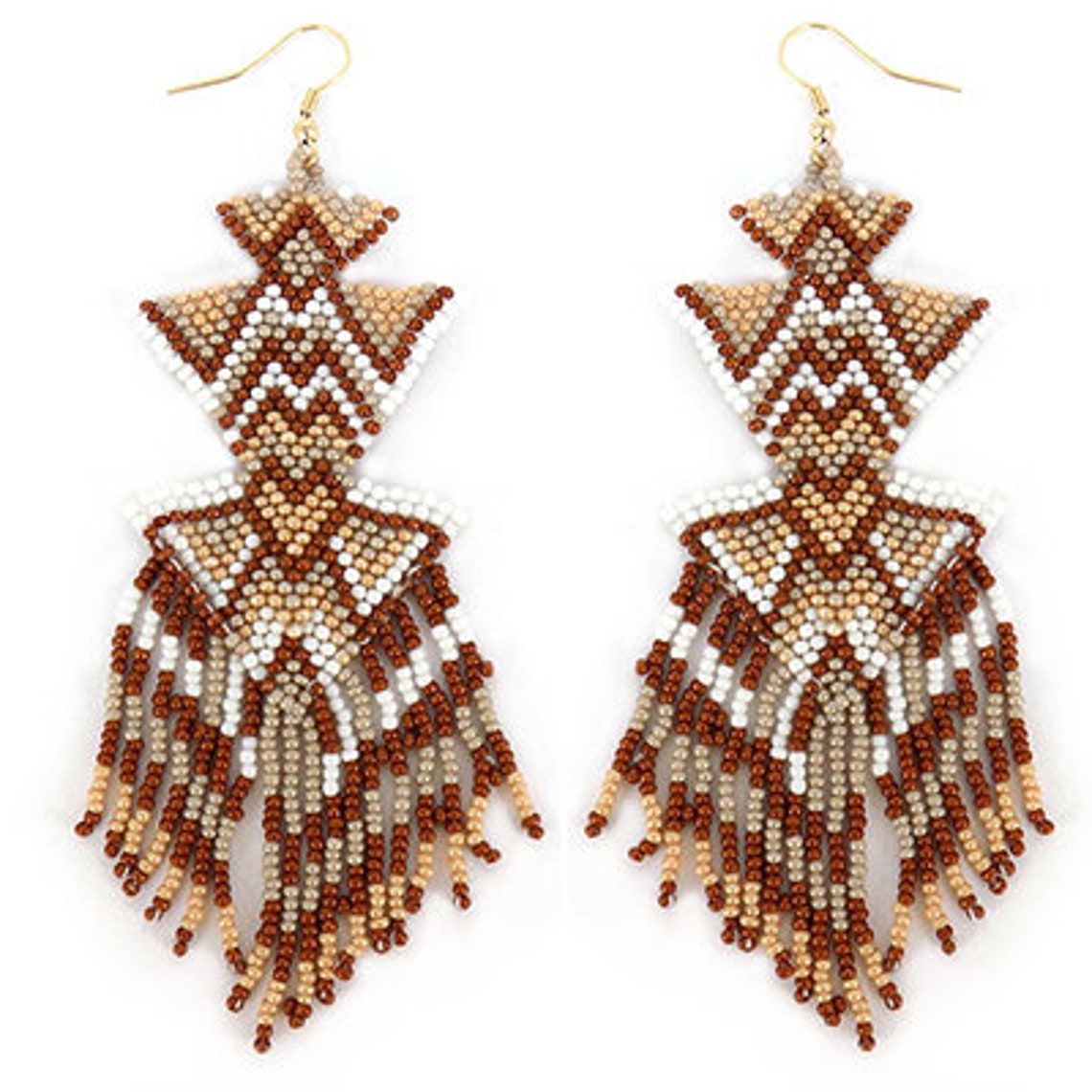 Hand Beaded Dangle Earrings/native American Earrings/hand Etsy