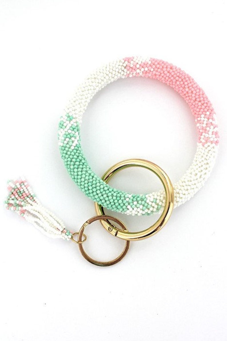 Hand Made Beaded Key Ring/Bracelet Key Ring/Accessories/Gifts Etsy