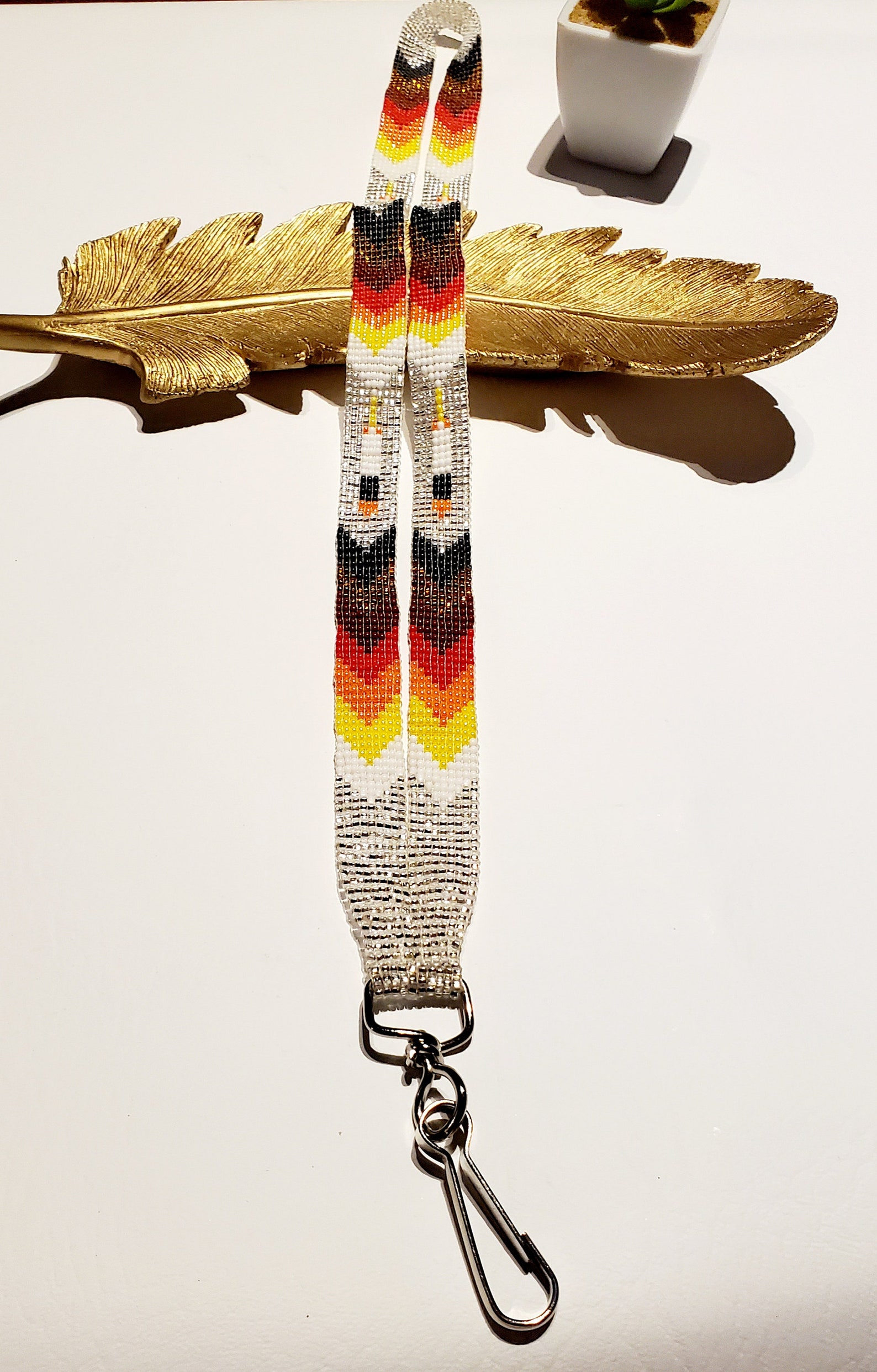 Hand Crafted Native American Beaded Lanyard/Tribal Lanyard/Key Etsy