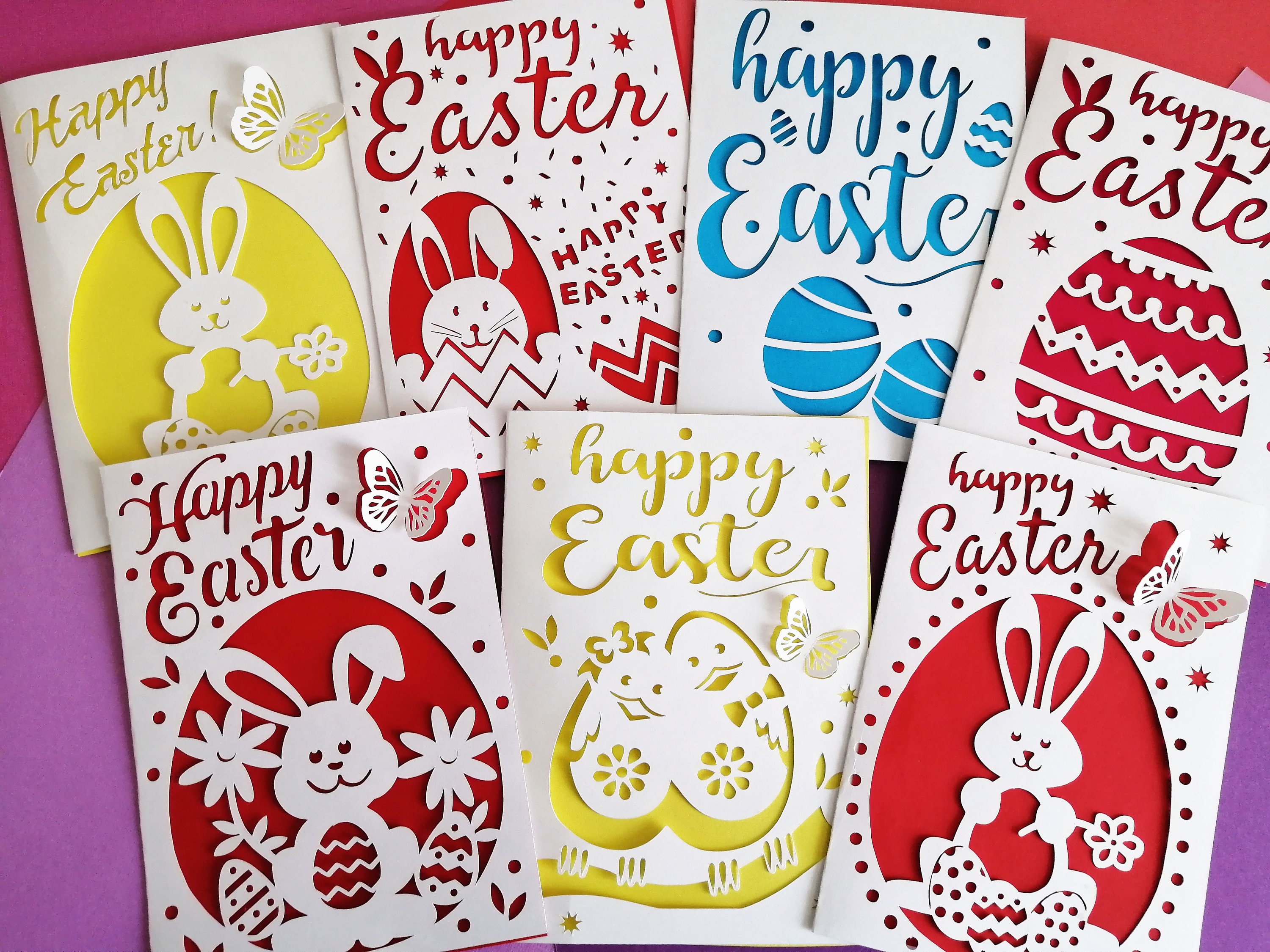 Happy Easter card svg 2 envelopes svg Silhouette cut file | Etsy