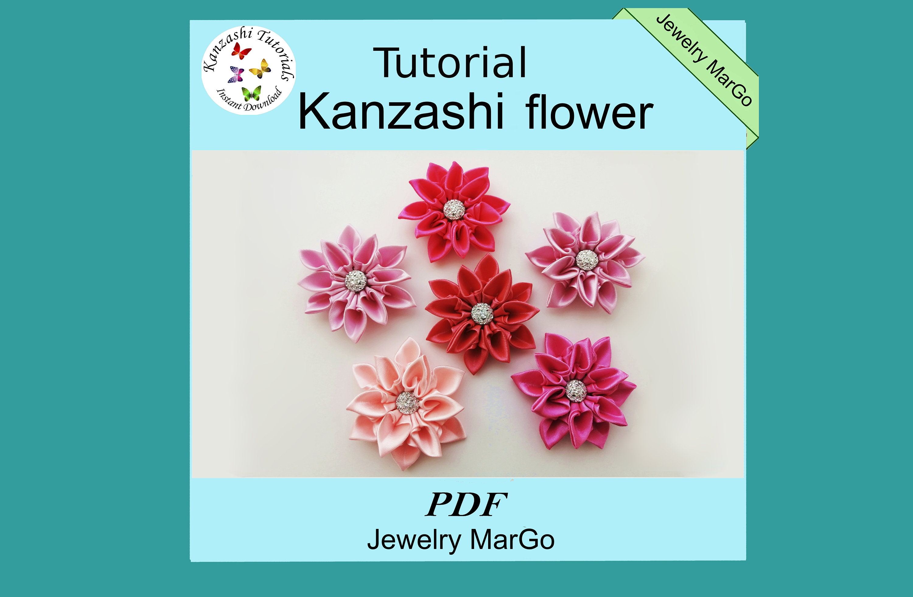 Kanzashi Flower Tutorial Instant Download How to make Etsy