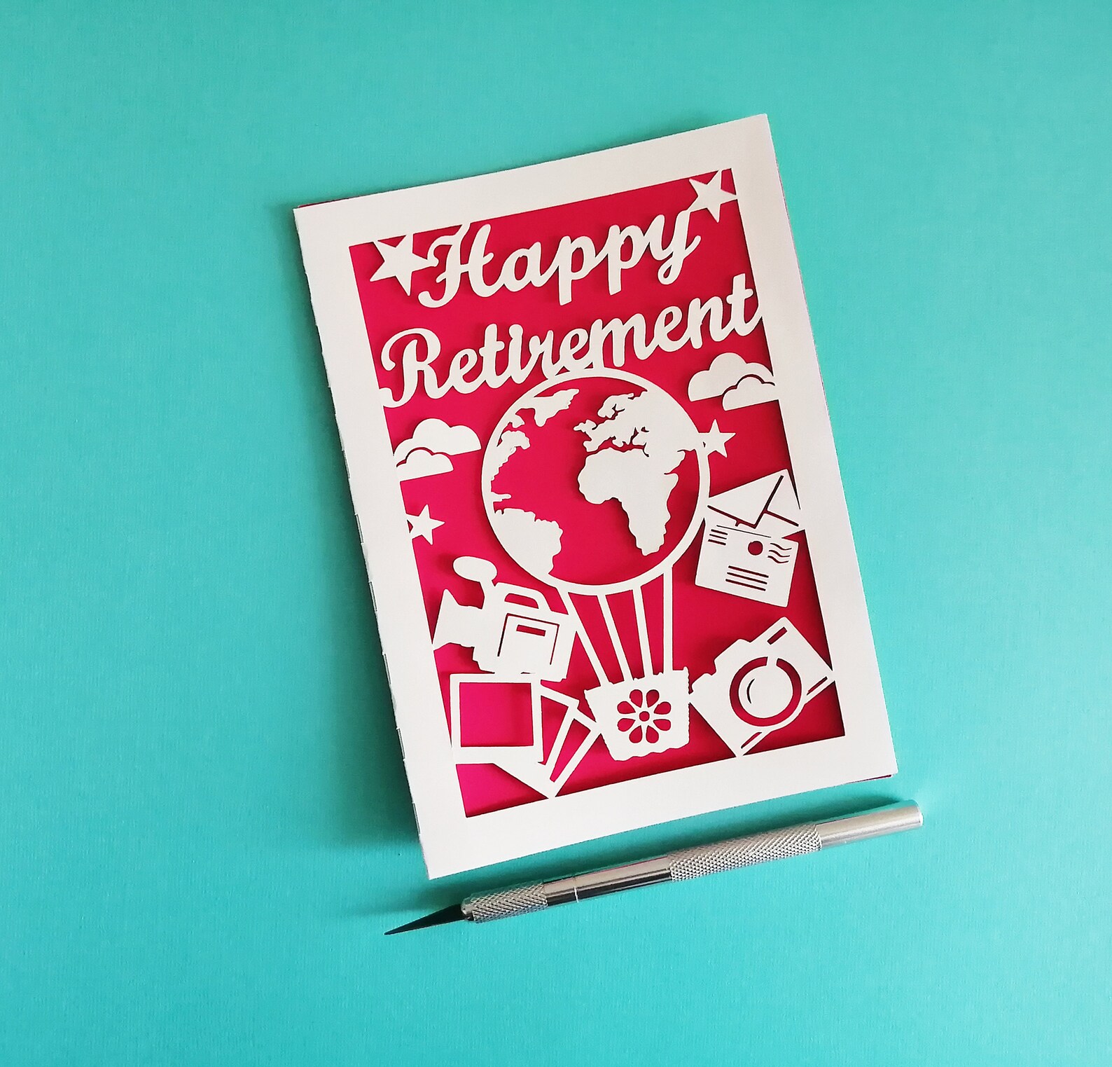 Happy Retirement Card SVG 2 Envelopes SVG Silhouette cut Etsy