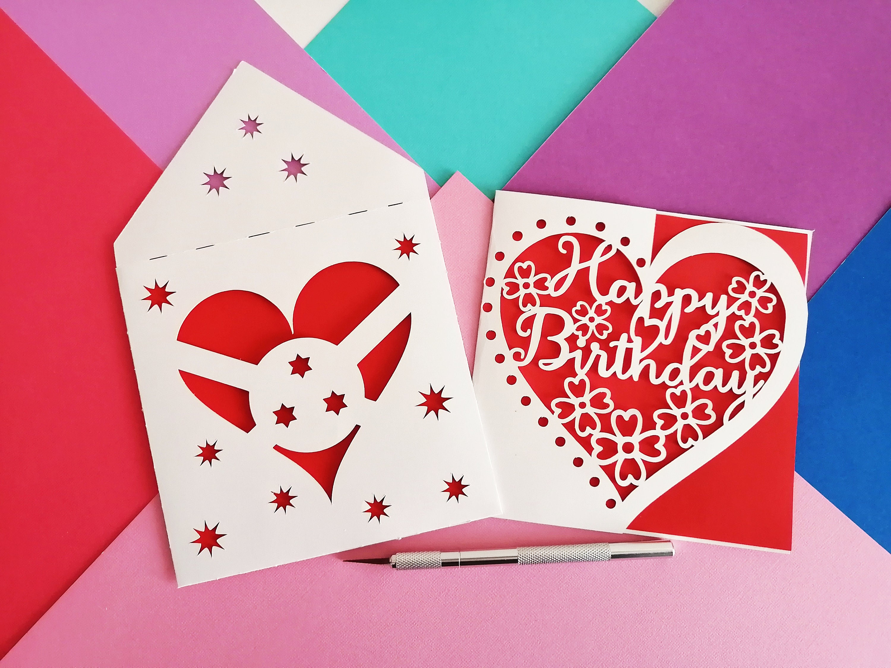 Download Happy Birthday card svg envelope svg Silhouette cut file ...