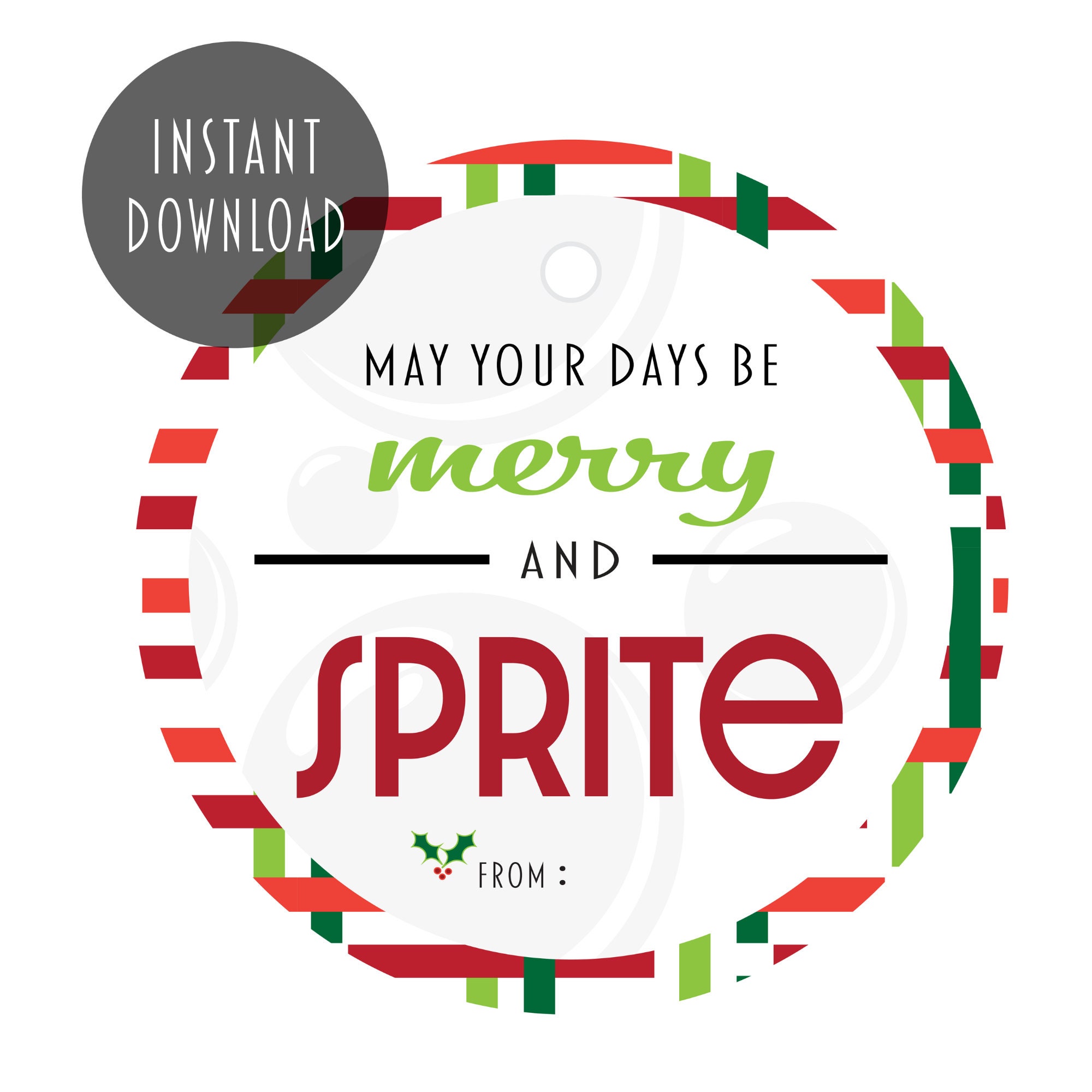 Cute Christmas Gift Tag May Your Days Be Merry And Sprite Etsy Cute Christmas Gift Tag May Your Days Be Merry And Sprite Etsy